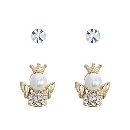 Adorable 2 PC Angel & Stud Earrings Set SL24385