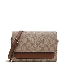 Oval Print Dual Compartment Crossbody
