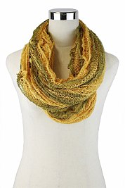 Knitted Convertible Infinity Two-Tone Scarves