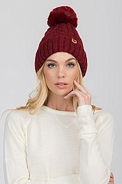 Pack of 12 Cute Fleece Lined Pom Pom Knitted Beanies