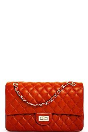 STITCHED SATCHEL WITH LINKED CHAIN