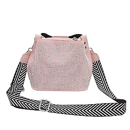 Stone Bucket Shoulder Bag With Wide Strap