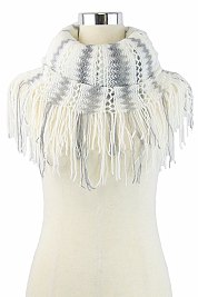Fringe Knit Infinity Scarves 