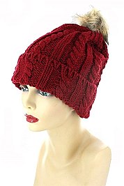 Pack of 12 (pieces) Assorted Faux Fur Pom Pom Crochet Beanies FM-AACG0946