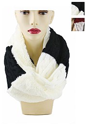 Multi Tone Faux Fur Infinity Scarves