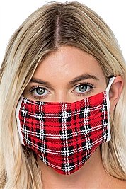 CLASSIC RED AND BLACK STRIPES REUSABLE MASK