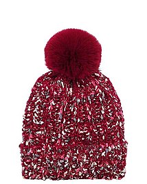 MULTI COLOR WOVEN POM BEANIE