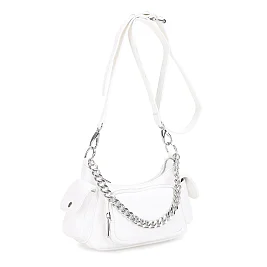 Multi Pocket Chain Accent Shoulder/ Crossbody