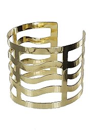 PACK OF 12 TRENDY METALLIC CUFF BANGLE