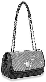 Sparkling Top Flap Shoulder Bag