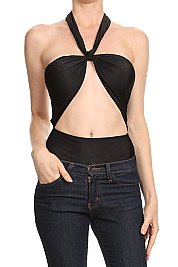 Pack of 6 Pieces Stylish Sleeveless Halter Top Bodysuit BJBCCR7182