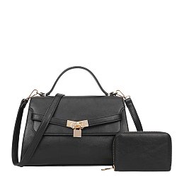 2- in 1 Padlock Trendy Satchel Wallet Set