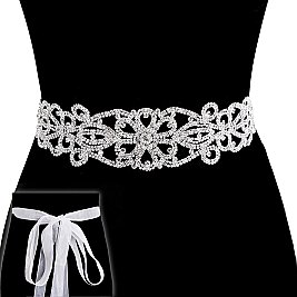 Wedding Tie Rhinestone Sash Belt SLBTM1353