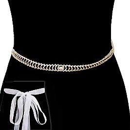 Wedding Tie Rhinestone Sash Belt SLBTM1729