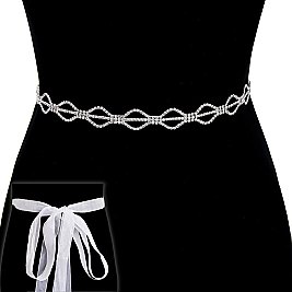 Wedding Rhinestone Tie Sash Belt SLBTM1733