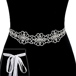 Wedding Tie Sash Rhinestone Belt SLBTM1735