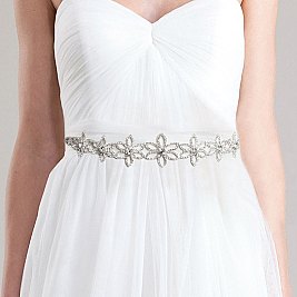 Wedding Tie Sash Rhinestone Belt SLBTM832