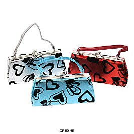 Pack of 12 Large Coin Purses  in Heart Design