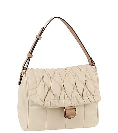 Quilted Puffy Flap Satchel
