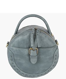 CHILLX Round Buckle Crossbody Bag Satchel