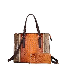 color combo croc bags with wallet