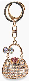 Rhinestone Bag Theme Pendant Purse Charm Keychain