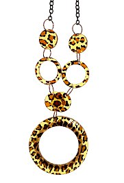 Multi-Circle Link Leopard Necklace