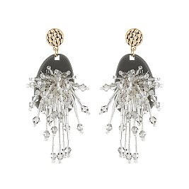 Trendy Dangly Fashion Beaded Drop Earring SLE1130