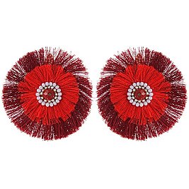 Fashionable Round Dangly Fringe Earring SLE1133