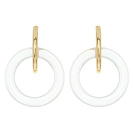 Trendy Lucite with Metal Post Earring SLE1387