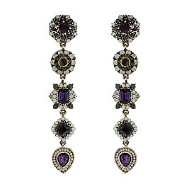 Trendy Dangly 5 Tier Rhinestone Earring SLE1471