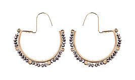 CHARMED OPEN HOOP FISH HOOK EARRINGS