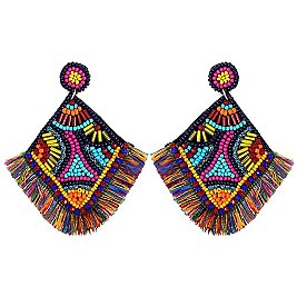BEADED TASSEL EARRING