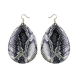 SNAKE PRINT TEARDROP EARRING