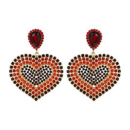 HEART DROP RHINESTONE EARRING