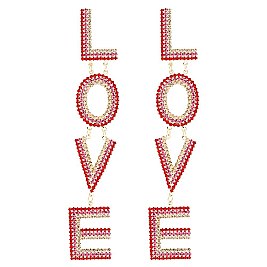 ELEGANT CZ HEART AND RHINESTONE EARRINGS SLE4559 > Earrings