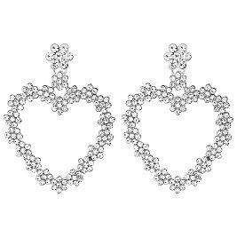 CUTE FLOWER HEART SHAPE EARRINGS