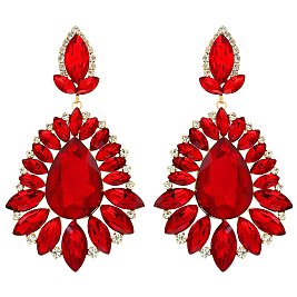 GLAM LARGE CRYSTAL TEAR EVENING EARRINGS