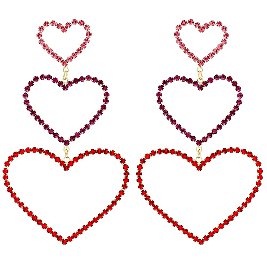 ARTSY RHINESTONE HEART DROP EARRING