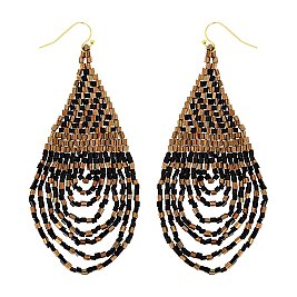 STYLISH BOHEMIAN SEED BEAD BRIGED EARRINGS