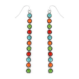 FASHION WESTERN ACRYLIC STONE EARRINGS - BAR