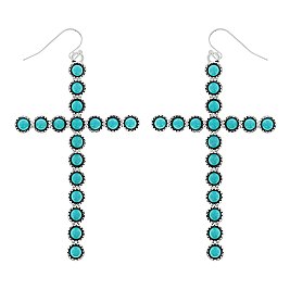 ENCHANTING WESTERN ACRYLIC STONE EARRINGS - CROSS