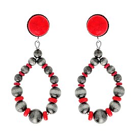 LOVELY SEMI-PRECIOUS STONE & NATIVE PEARL POST EARRING