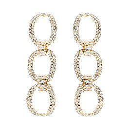 STYLISH RHINESTONE CHAIN EARRING