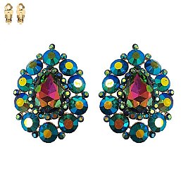 RHINESTONE STUDDED CLIP EARRINGS