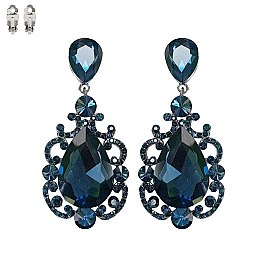 CHANDELIER STONE CLIP EARRINGS