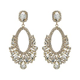 STYLISH RHINESTONE STATEMENT POST EARRINGS