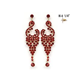 FASHIONABLE DANGLY RHINESTONE EARRING SLEQ229