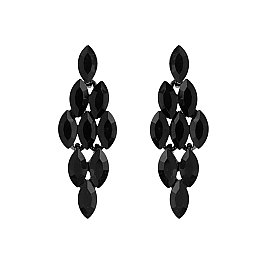 FASHIONABLE DIAMOND STONE GEM GLASS POST EARRING