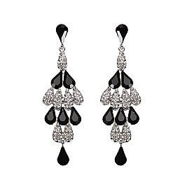FASHIONABLE CHANDELIER RHINESTONE EARRING W/ GEMS SLEQ572